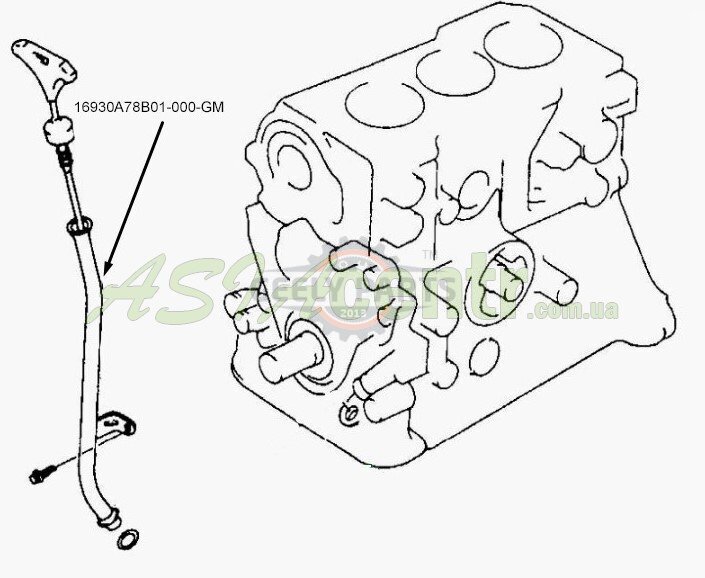16930A78B01-000 Направляющая маслянного Деу Матіз щупа Деу Матіз