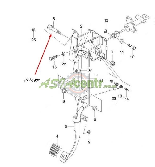 96183932 Болт крепления Шевроле Авео педали сцепления Шевроле Авео