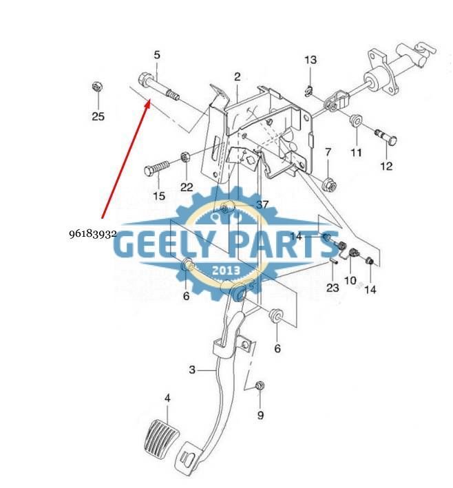 96183932 Болт кріплення Шевроле Авео педалі зчеплення Шевроле Авео